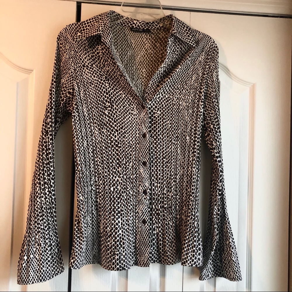 Animal Print Button Down Blouse